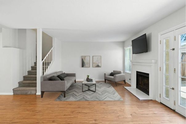 Fireplace, Interior, Living room, Wood Texture Flooring