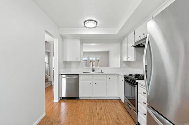Interior, Kitchen, Stainless Steel Appliances, Wood Texture Flooring