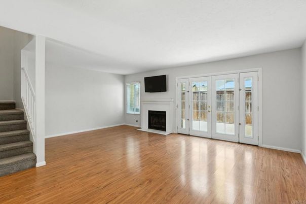 Empty room, Fireplace, Interior, Wood Texture Flooring