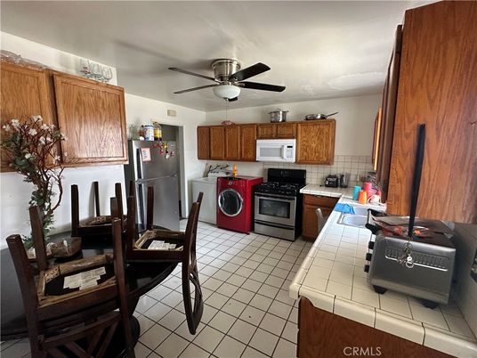 Interior, Kitchen, Tile Countertops, Washer