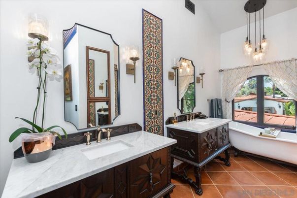 Bathroom, Dual Sink Vanities, Interior, Pendant Lights