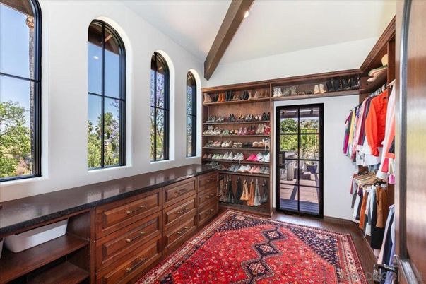 Interior, Recessed Lighting, Walk-in Closets, Wooden Beams, Wood Texture Flooring