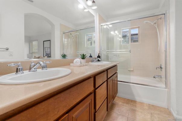 Bathroom, Dual Sink Vanities, Glass Shower, Interior