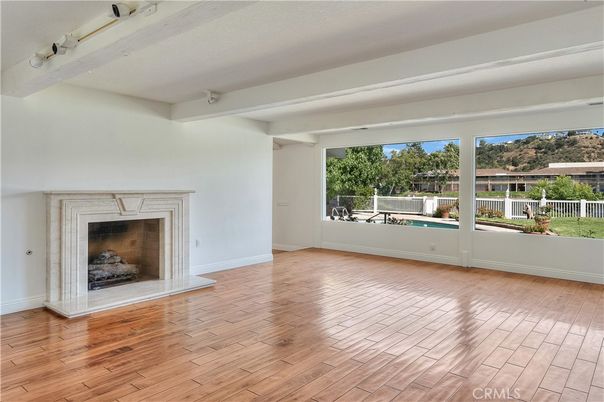 Empty room, Fireplace, Interior, Wood Texture Flooring