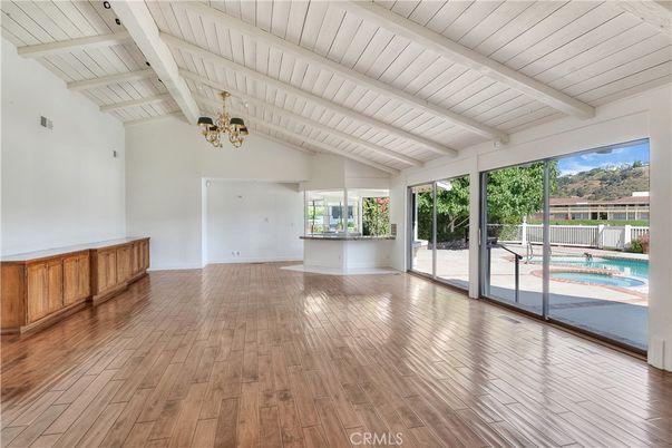 Chandelier, Empty room, Interior, Wood Texture Flooring