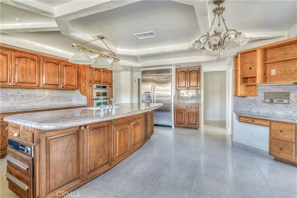 Chandelier, Interior, Kitchen, Stainless Steel Appliances