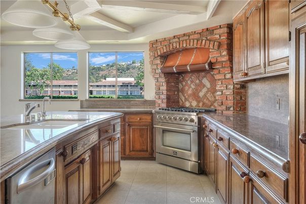 Interior, Kitchen, Stainless Steel Appliances, Stone Walls