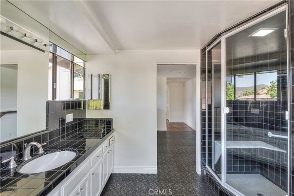 Bathroom, Dual Sink Vanities, Glass Shower, Interior, Tile Countertops