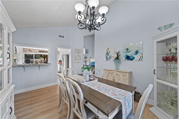 Chandelier, Dining room, Interior, Wood Texture Flooring