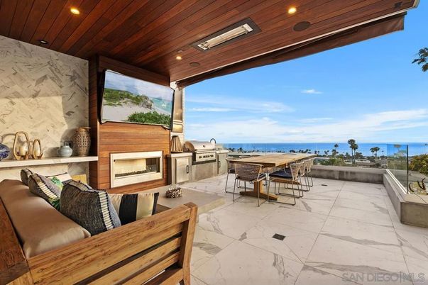 Exterior, Fireplace, Marble, Recessed Lighting, Water