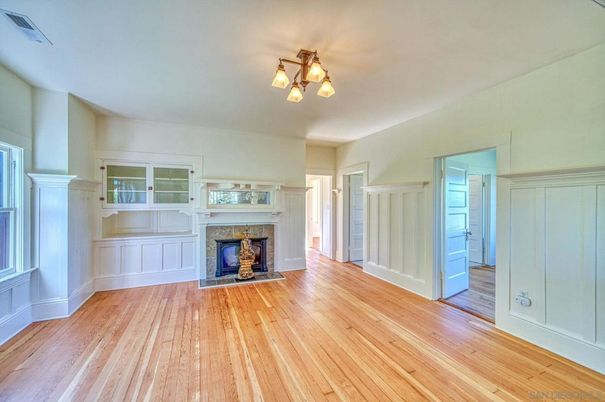 Empty room, Fireplace, Interior, Wood Texture Flooring