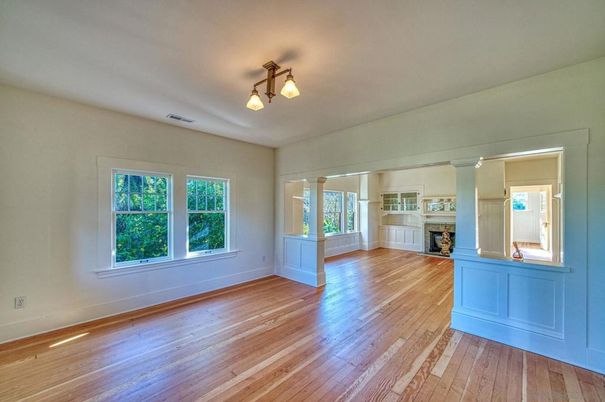 Empty room, Fireplace, Interior, Wood Texture Flooring