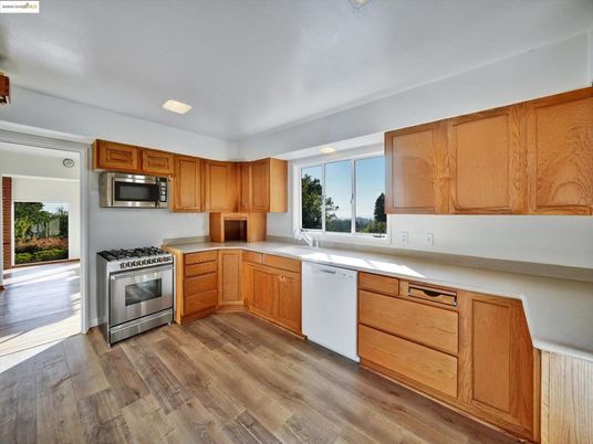 Interior, Kitchen, Stainless Steel Appliances, Wood Texture Flooring