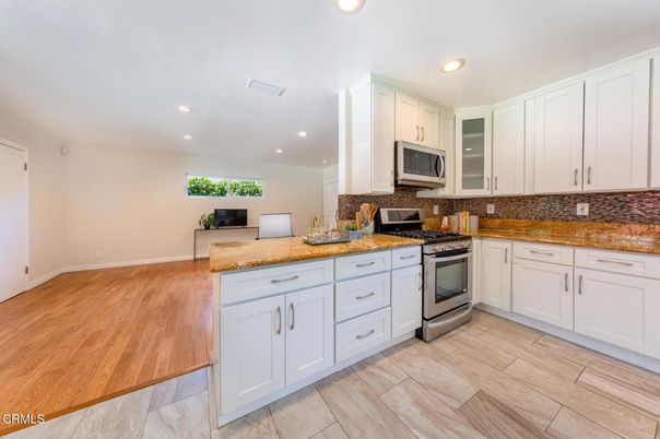 Interior, Kitchen, Recessed Lighting, Wood Texture Flooring