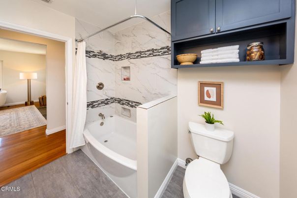 Bathroom, Interior, Marble Walls, Wood Texture Flooring