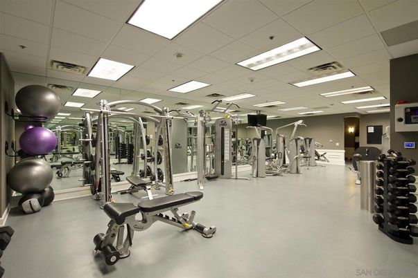 Fitness Equipment, Gym, Interior, Recessed Lighting