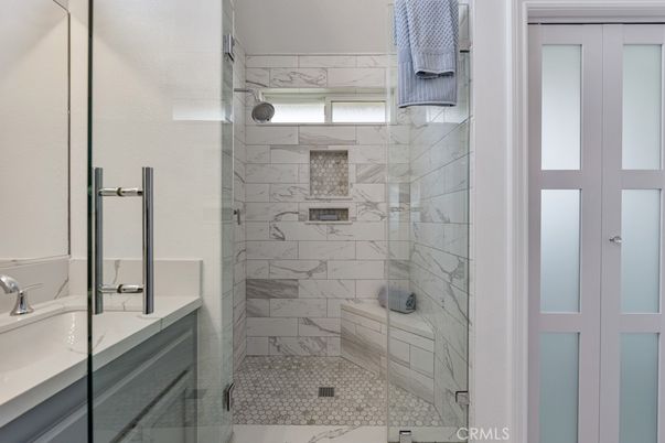 Bathroom, Glass Shower, Interior, Marble Walls