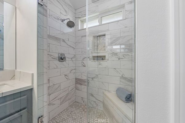 Bathroom, Glass Shower, Interior, Marble Walls