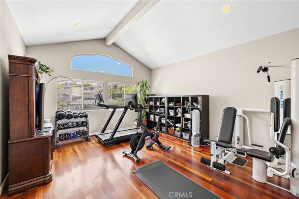 Fitness Equipment, Interior, Recessed Lighting, Wood Texture Flooring