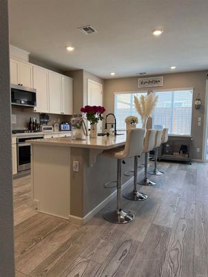 Interior, Kitchen, Recessed Lighting, Wood Texture Flooring