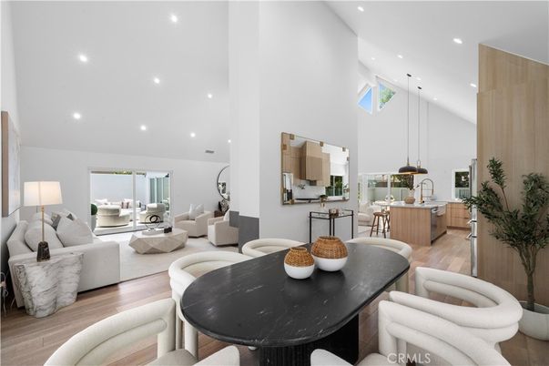 Dining room, Interior, Kitchen, Living room, Pendant Lights, Recessed Lighting, Wood Texture Flooring