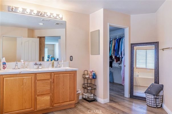 Bathroom, Dual Sink Vanities, Interior, Wood Texture Flooring
