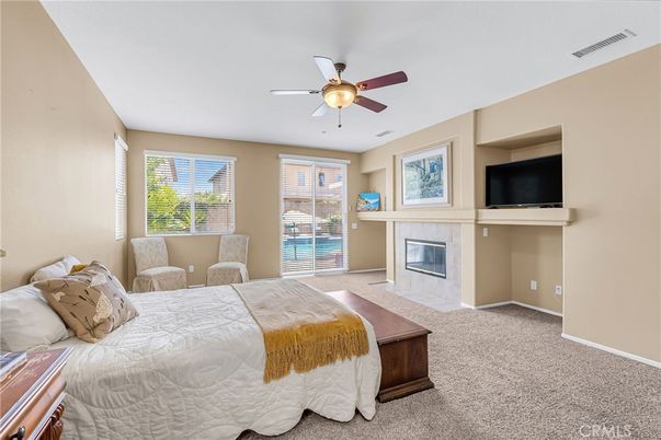 Bedroom, Fireplace, Interior