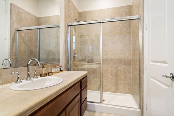 Bathroom, Glass Shower, Interior, Tile Countertops
