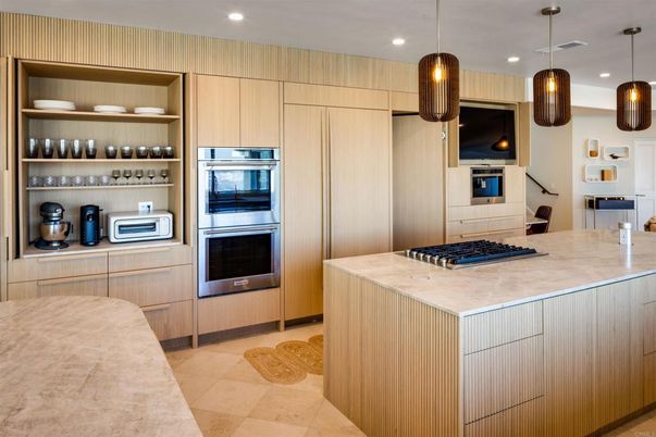 Interior, Kitchen, Pendant Lights, Recessed Lighting, Stainless Steel Appliances