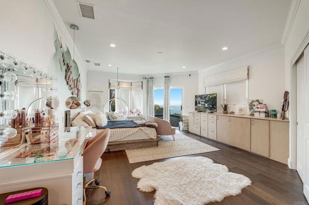 Bedroom, Home Office, Interior, Recessed Lighting, Wood Texture Flooring