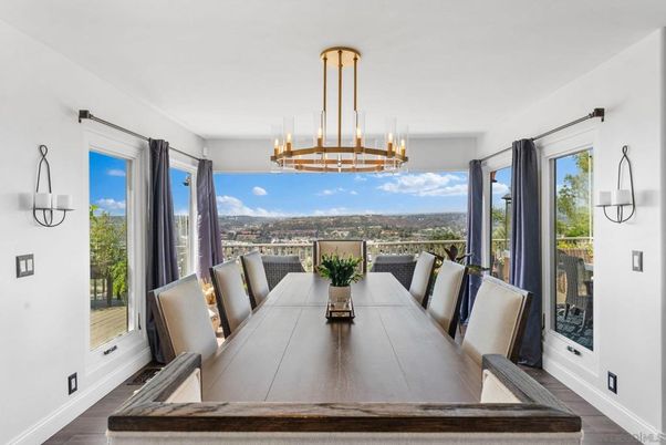 Chandelier, Dining room, Interior, Pendant Lights, Wood Texture Flooring
