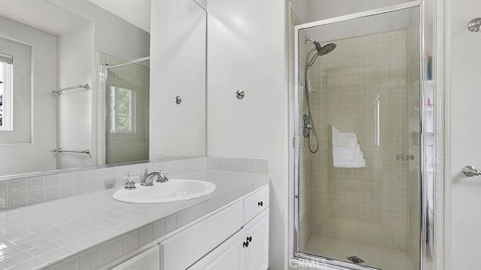 Bathroom, Glass Shower, Interior, Tile Countertops