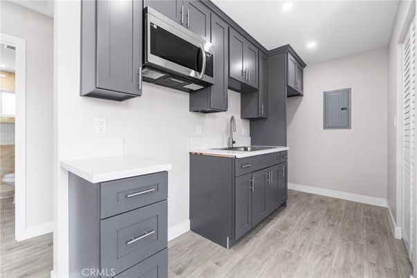Interior, Kitchen, Recessed Lighting, Wood Texture Flooring