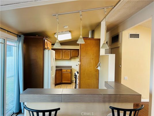 Interior, Kitchen, Pendant Lights, Wood Texture Flooring