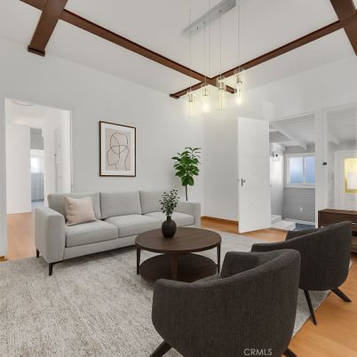 Interior, Living room, Pendant Lights, Wooden Beams, Wood Texture Flooring