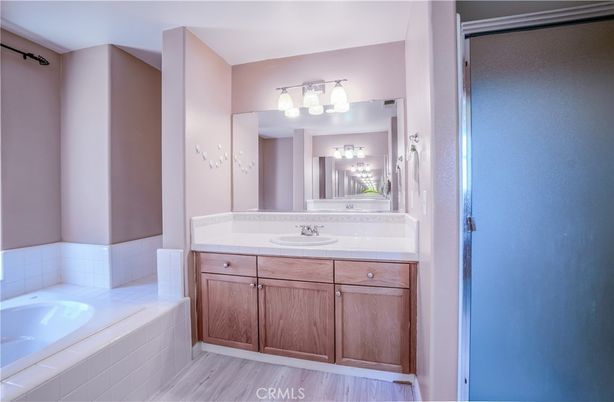 Bathroom, Interior, Tile Countertops, Wood Texture Flooring