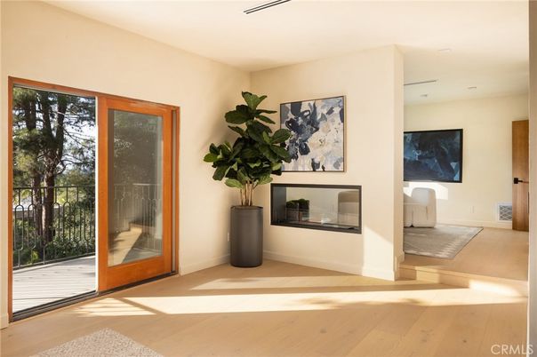 Fireplace, Interior, Recessed Lighting, Wood Texture Flooring