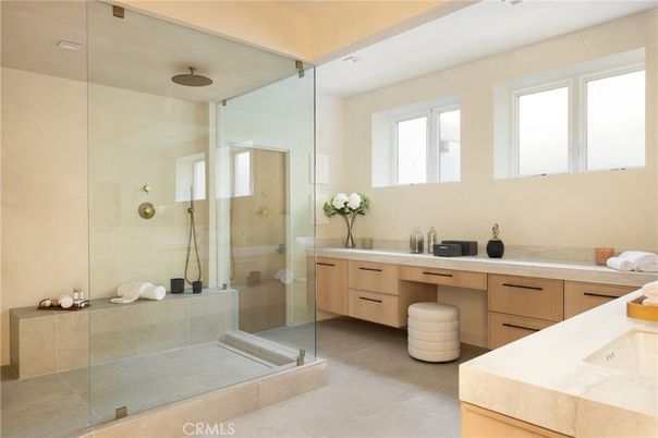 Bathroom, Dual Sink Vanities, Glass Shower, Interior