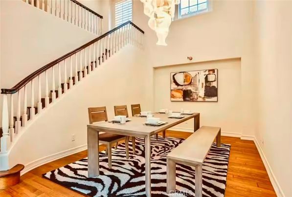 Dining room, Interior, Wood Texture Flooring