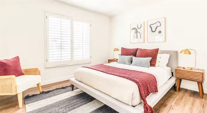 Bedroom, Interior, Wood Texture Flooring