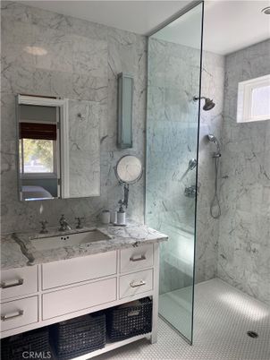 Bathroom, Glass Shower, Interior, Marble Walls