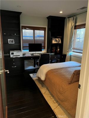 Bedroom, Home Office, Interior, Recessed Lighting, Wood Texture Flooring