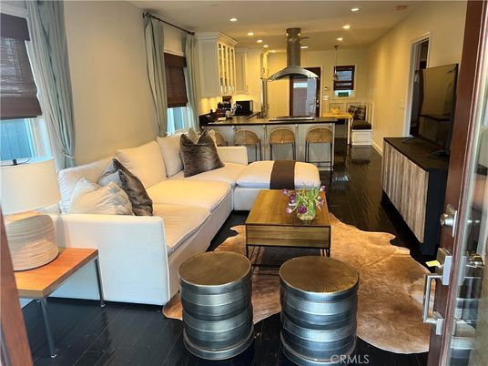 Interior, Kitchen, Living room, Recessed Lighting, Stainless Steel Appliances, Wood Texture Flooring