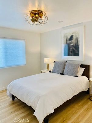 Bedroom, Chandelier, Interior, Wood Texture Flooring