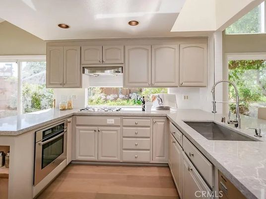 Interior, Kitchen, Recessed Lighting, Wood Texture Flooring