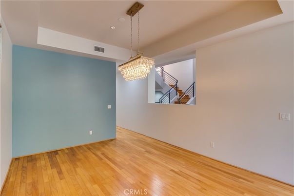 Chandelier, Empty room, Interior, Wood Texture Flooring