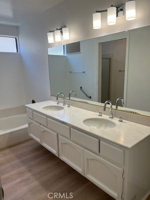 Bathroom, Dual Sink Vanities, Interior, Wood Texture Flooring