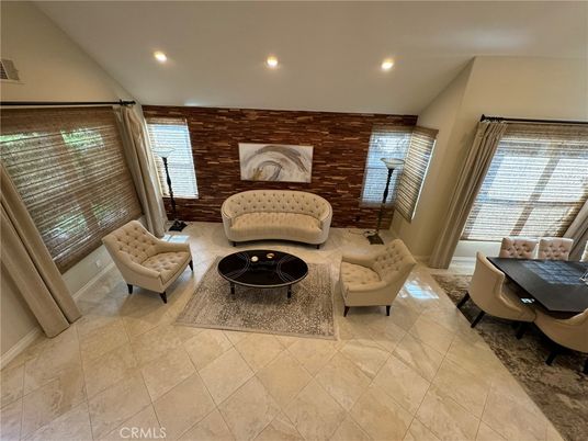 Interior, Living room, Recessed Lighting, Stone Walls