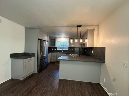 Interior, Kitchen, Pendant Lights, Wood Texture Flooring