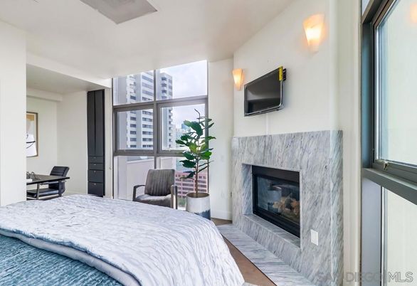 Bedroom, Fireplace, Interior